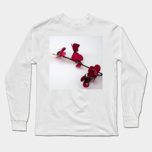 Dainty Red Single Stem Long Sleeve T-Shirt